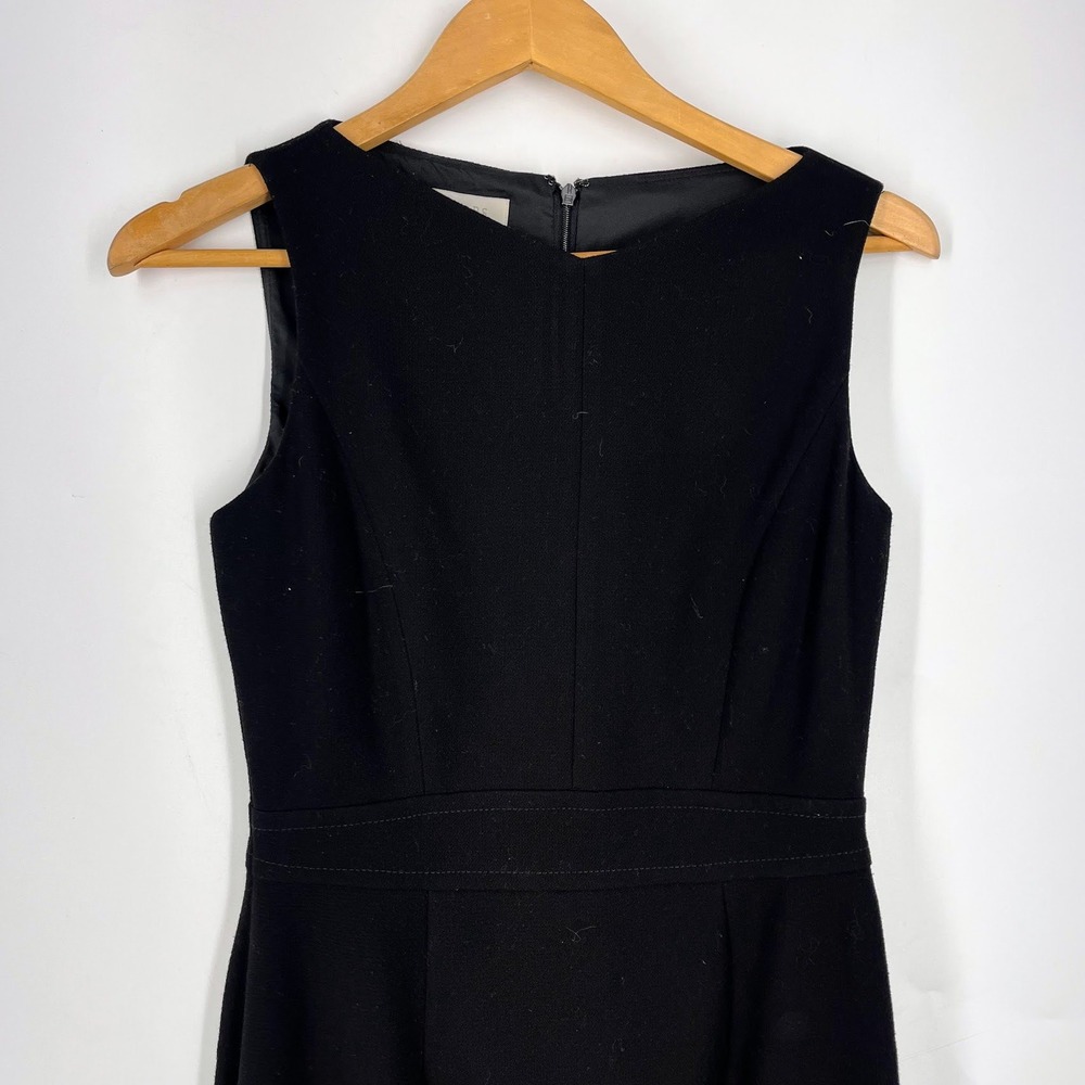 Hobbs London Black Sleeveless Sheath Dress Tailored V-Neck‎ Professional LBD - Picture 3 of 15
